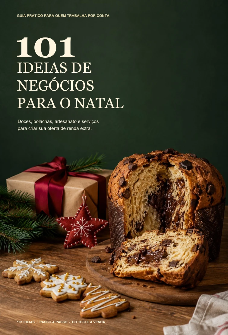 Capa real do ebook 101 Ideias de Negócios para o Natal